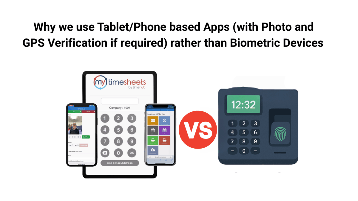 Why we use TabletPhone based Apps (with Photo and GPS Verification if required) rather than Biometric Devices